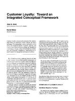 Customer Loyalty Toward an Integrated Conceptual Framework