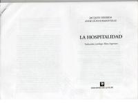 Jacques Derrida - La Hospitalidad